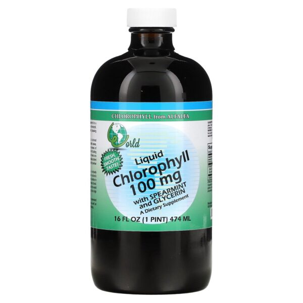 World Organics clorofila líquida con menta verde 16 onzas