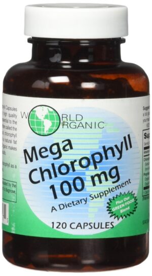 World Organics Mega Clorofila suplemento 100mg caja 120 cápsulas