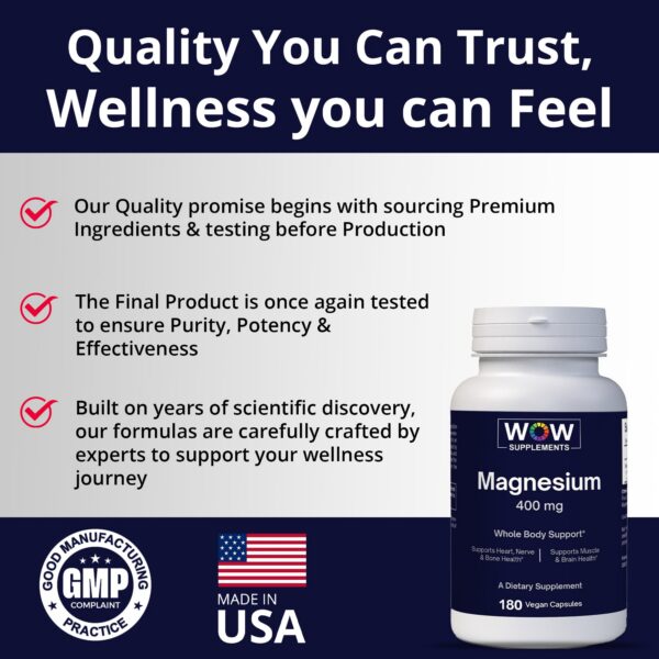 Etiqueta de ingredientes WOW Magnesium 400 mg