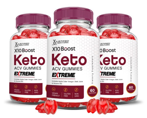 X10 Boost Keto ACV Gummies paquete 3 gominolas saludables