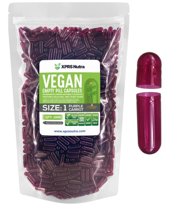 Cápsulas vacías tamaño 1 moradas frente