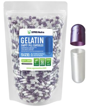 Version 1.0.0 Cápsulas vacías tamaño 1 perla púrpura y blanco para suplementos