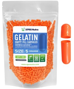 Frente de cápsulas vacías tamaño 5 naranja