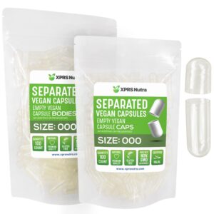 Cápsulas vegetales tamaño 000 separadas