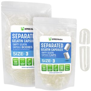 Version 1.0.0 XPRS Nutra gelatina tamaño 3 cápsulas separadas frontal