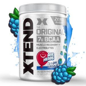 Version 1.0.0 Xtend BCAA powder con sabor Airheads Arándano Azul, frasco frontal