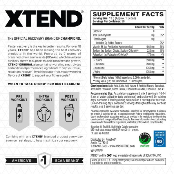 Etiqueta XTEND BCAA Fruta Punch