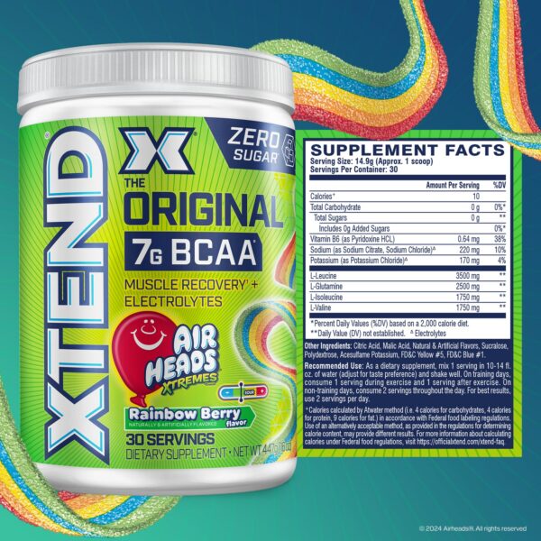 Envase Xtend BCAA con etiqueta lateral