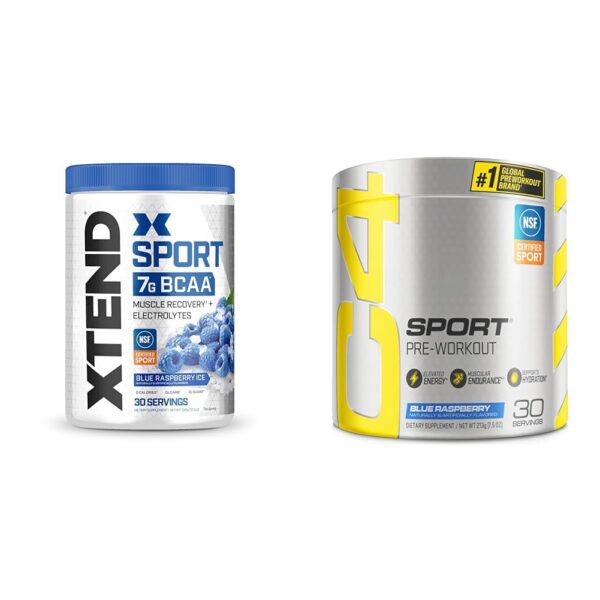 Frasco de XTEND BCAA Blue Raspberry Powder