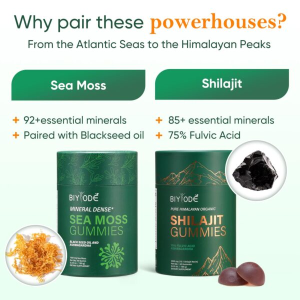 Etiqueta lateral de Xuore Shilajit Sea Moss Gummies