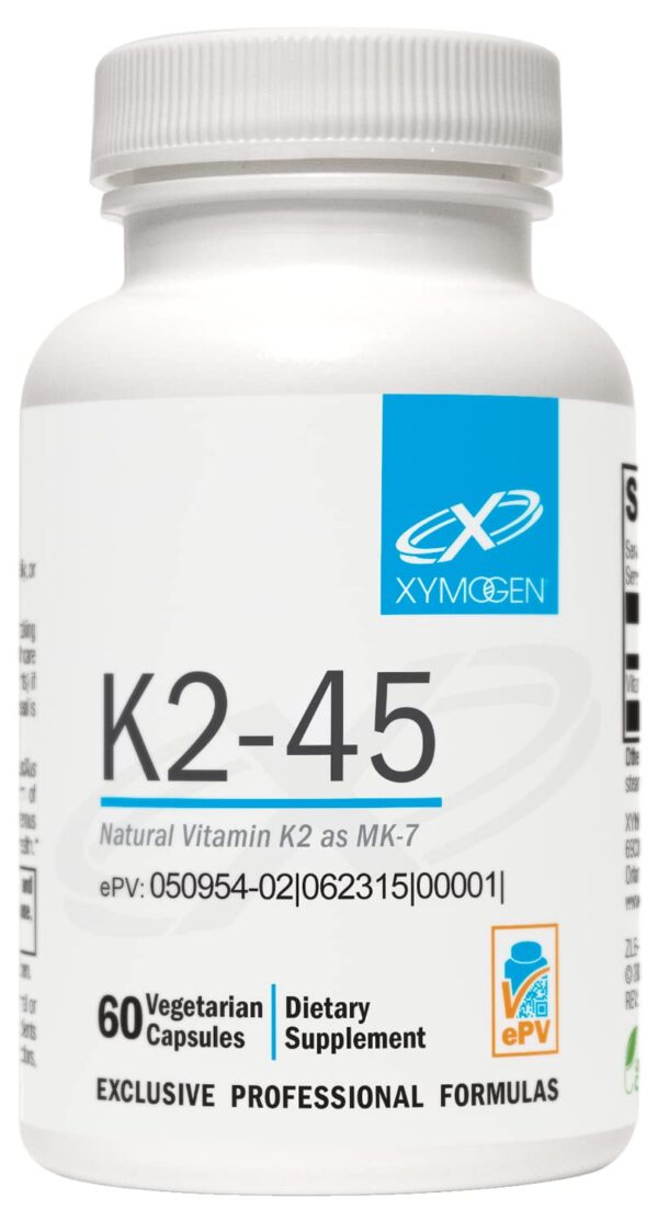 XYMOGEN K2-45 Vitamina K2 MK-7 cápsulas no GMO