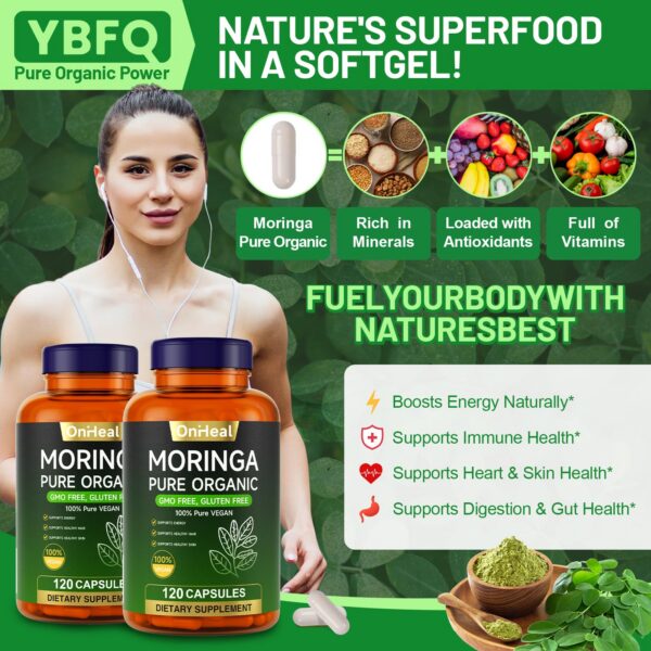 Etiqueta del producto moringa organica