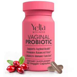 Version 1.0.0 Frasco de probiótico vaginal YELLA WELLNESS con extracto de arándano