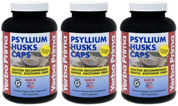 Yerba Prima cápsulas psyllium paquete triple 180 cápsulas