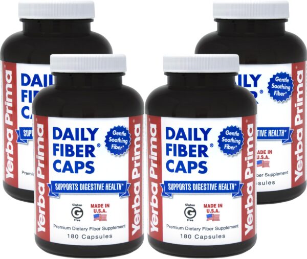 Yerba Prima Daily Fiber cápsulas paquete de 4 vegano