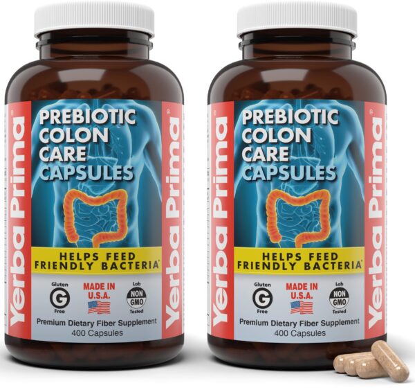 Yerba Prima prebiótico cuidado colon botellas 400 cápsulas