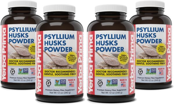 yerba prima psyllium en polvo suplemento fibra natural 12 oz