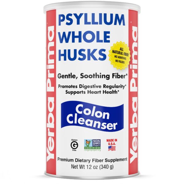 Yerba Prima psyllium whole husk suplemento de fibra 12 oz