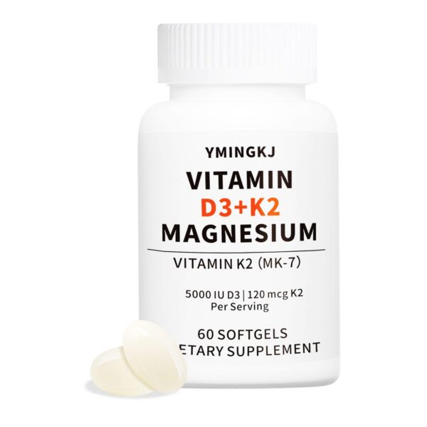 Version 1.0.0 YMINGKJ Vitamina D3 K2 softgels frasco