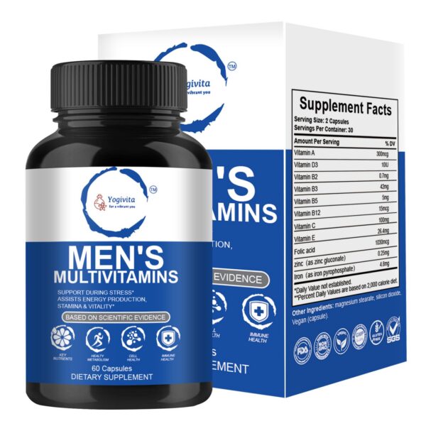 Version 1.0.0 Frasco de Yogivita con cápsulas en vista lateral