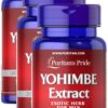 Yohimbe Puritan's Pride frasco con cápsulas rojas