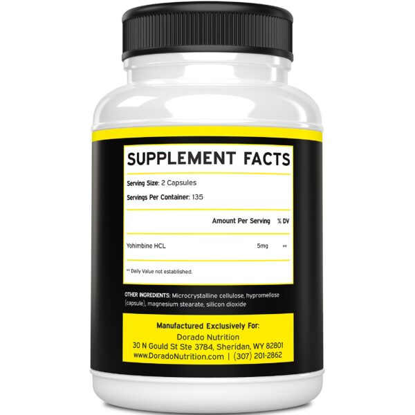 Yohimbina HCL suplemento vegano sin gluten
