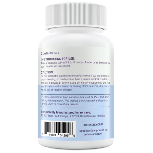 Etiqueta y logotipo de Yonrave Colostro bovino