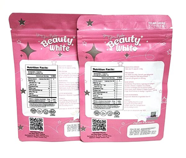 Version 1.0.0 Etiqueta frontal del producto You Glow Babe