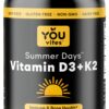 You Vites Vitamina D3 K2 suplemento salud ósea cápsula negra y amarilla