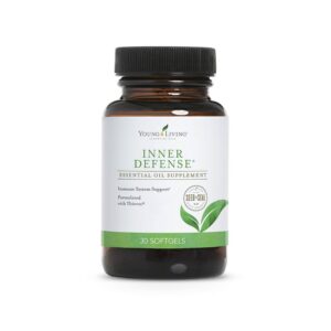 Young Living Inner Defense frasco con cápsulas blandas para defensa inmunológica