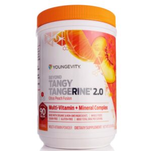 Version 1.0.0 Frasco multivitamínico Youngevity Beyond Tangy Tangerine 2.0 sabor durazno