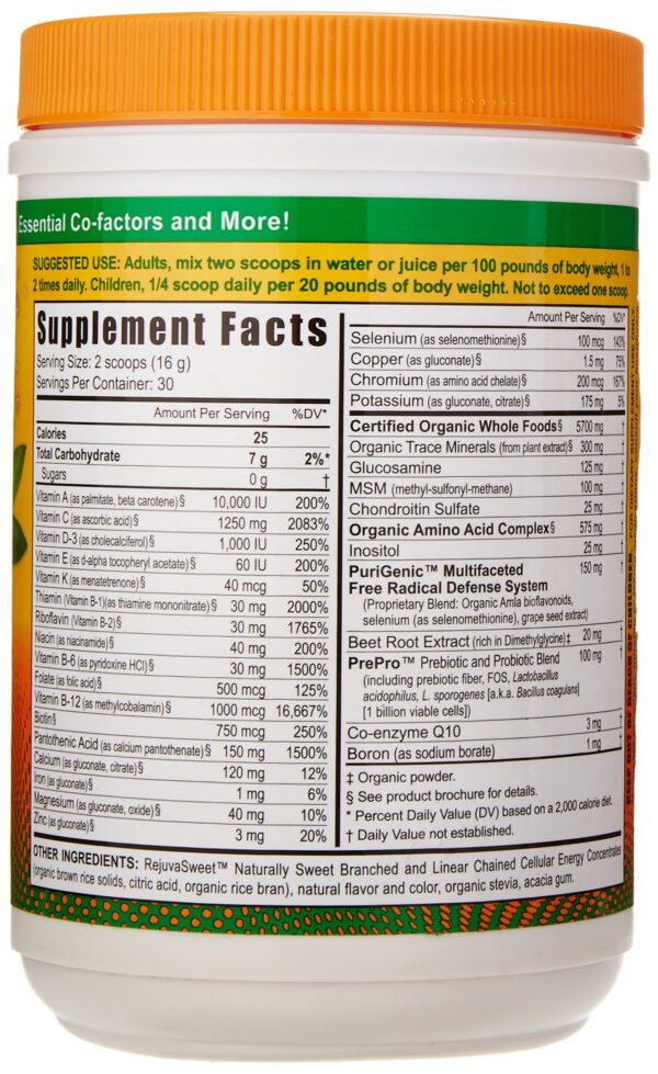 Version 1.0.0 Frasco y etiqueta de Youngevity Beyond Tangy Tangerine 2.0