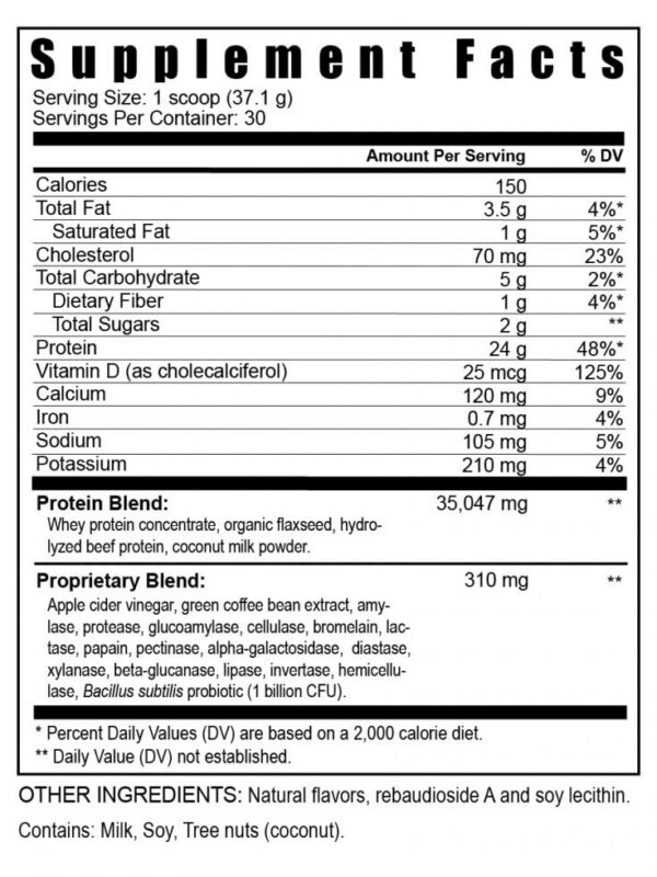 Youngevity FitShake Banana Cream etiqueta trasera