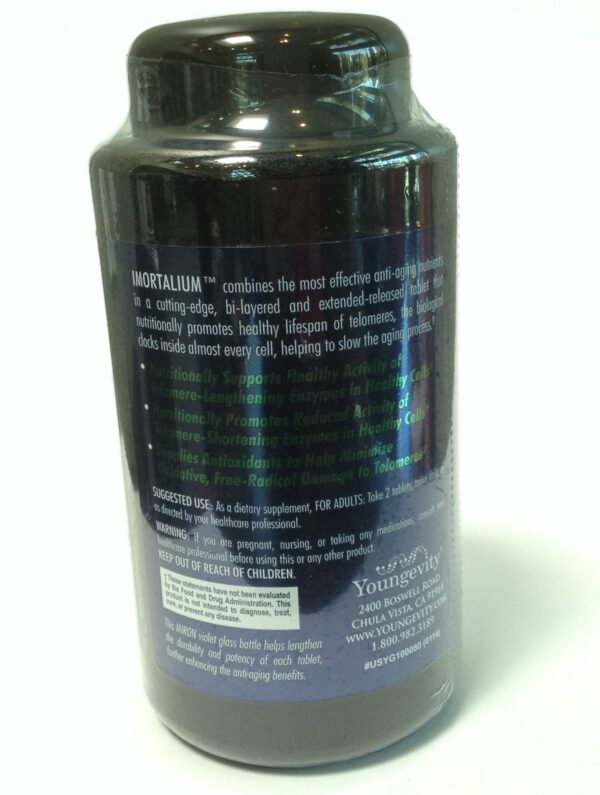Etiqueta trasera de Youngevity Imortalium