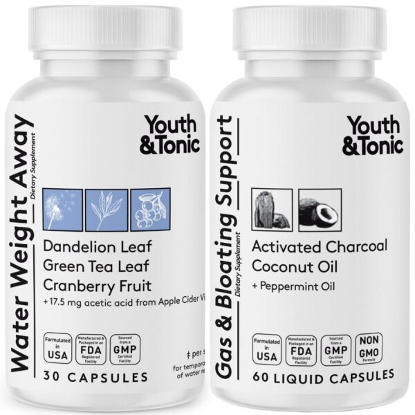Youth & Tonic pastillas para retención de agua y hinchazón paquete principal