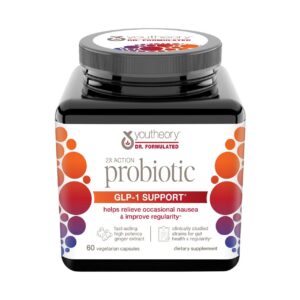 Version 1.0.0 Youtheory 2X acción probiótico paquete 60 cápsulas saludables digestivas