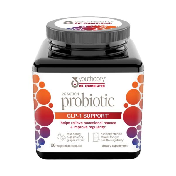 Youtheory 2X acción probiótico paquete 60 cápsulas saludables digestivas