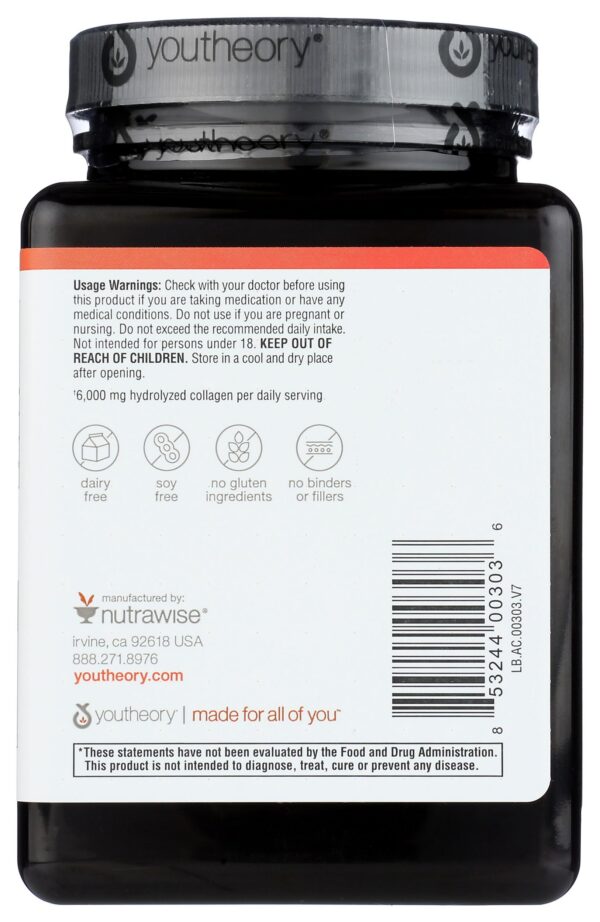 Etiqueta frontal de Colágeno Youtheory