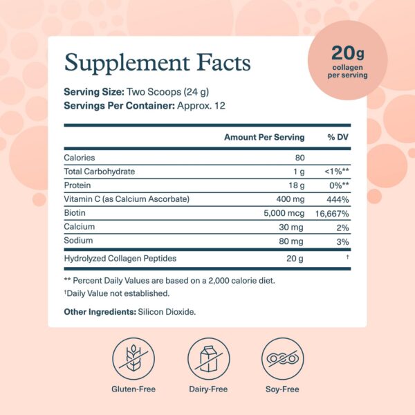 Version 1.0.0 Etiqueta de Youtheory Colágeno con vitamina C y biotina