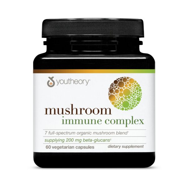 Youtheory suplemento inmune complejo hongos vegano 60 cápsulas