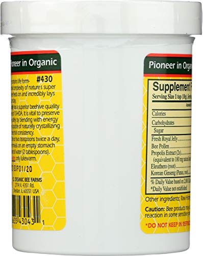 Etiqueta frontal del gel de jalea real