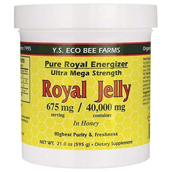 Frente del frasco YS Royal Jelly/Honey Bee gel 21 oz
