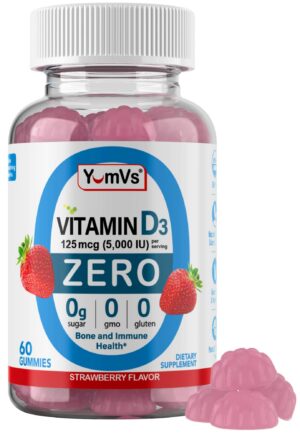 Yum-Vs gomitas vitamina D3 sin azúcar 125 mcg 60 conteo