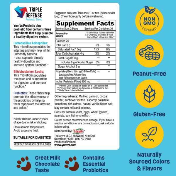 Gomitas probióticas sabor chocolate para niños