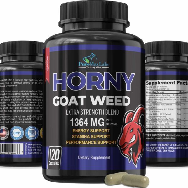 YUMMYVITE Horny Goat Weed extra fuerza botella 120 cápsulas