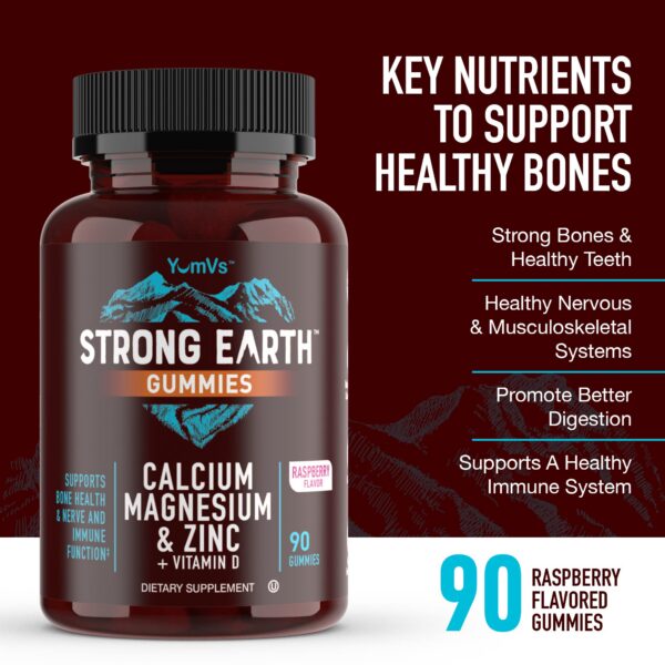 Version 1.0.0 Frascos de Yum-V'S calcio magnesio zinc frambuesa