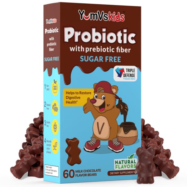 YumVs probióticos para niños masticables sabor chocolate 60 unidades