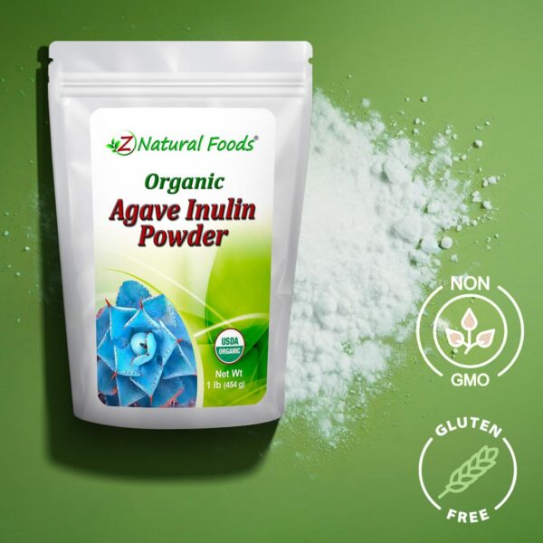 Detalle etiqueta producto Z Natural Foods inulina agave orgánica