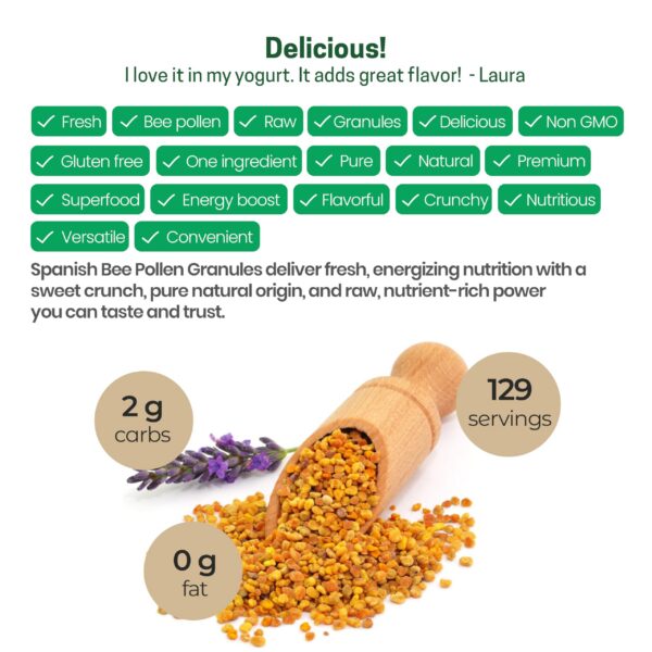 Envase de polen de abeja crudo Z Natural Foods