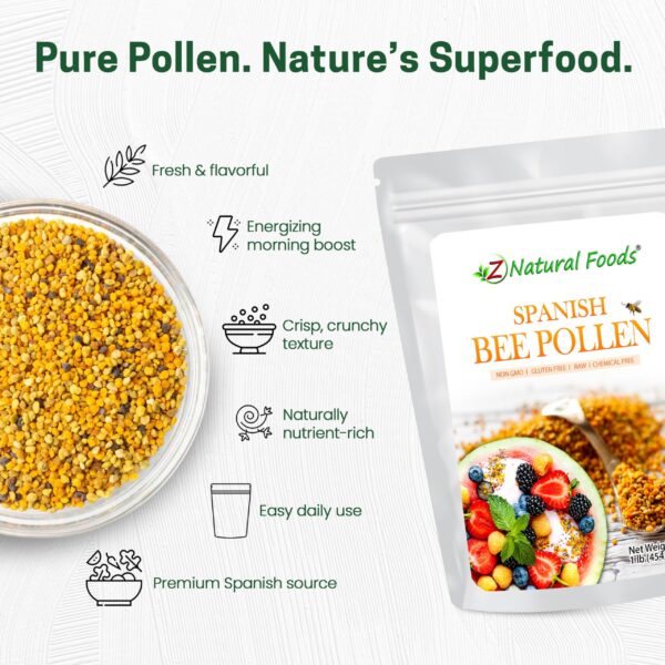 Granulos de polen de abeja crudo